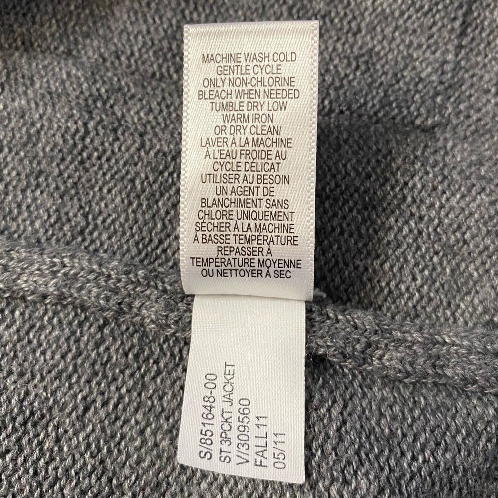 Banana Republic Gray Cotton Knit Sweater Jacket Cardigan Pockets Medium M - Picture 5 of 16